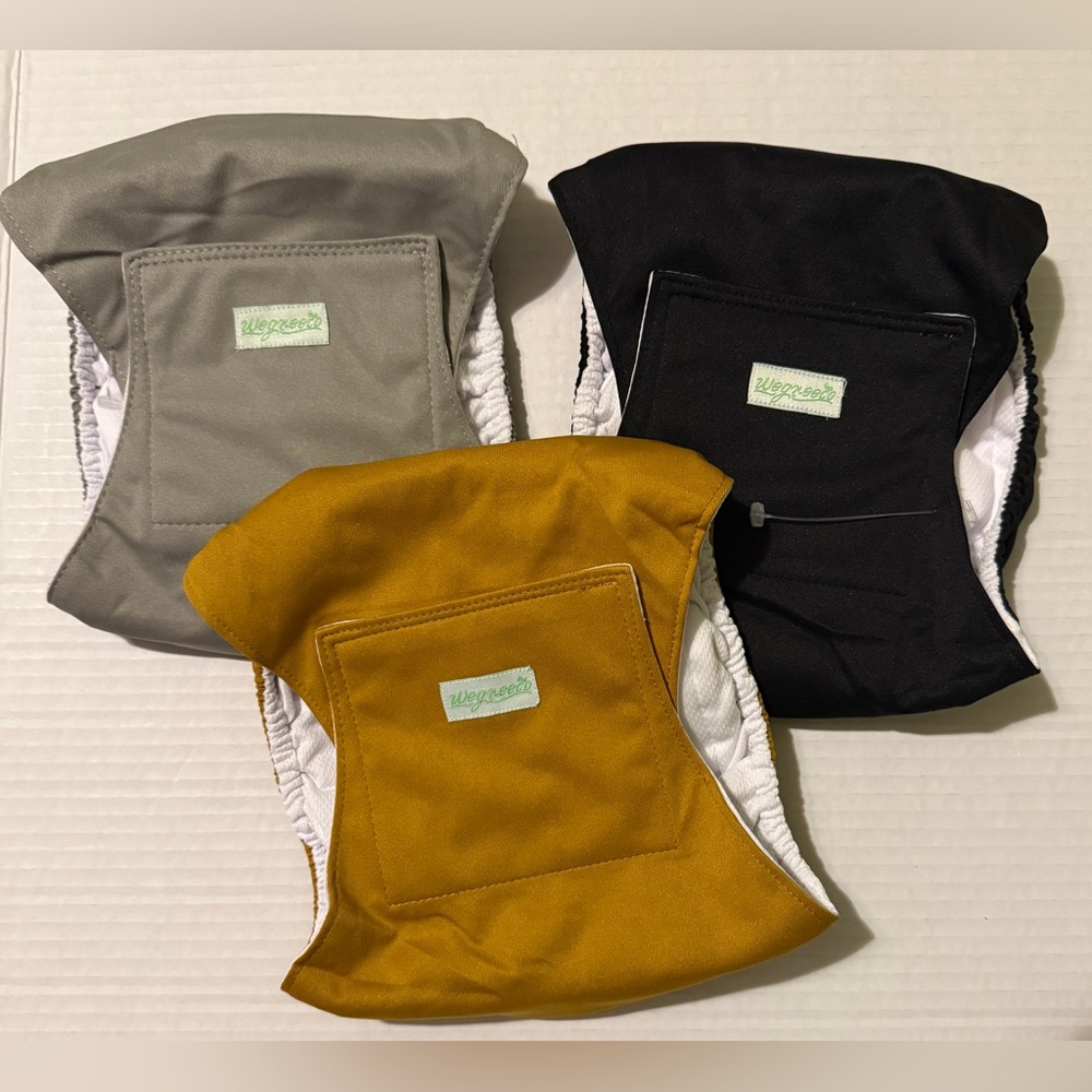 Wegreeco Set of 3 Premium Male Dog Belly Bands Size Medium